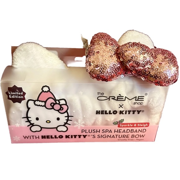 Hello Kitty Plush Spa Headband with Cranberry Vanilla Bath Body set. - Picture 3 of 5
